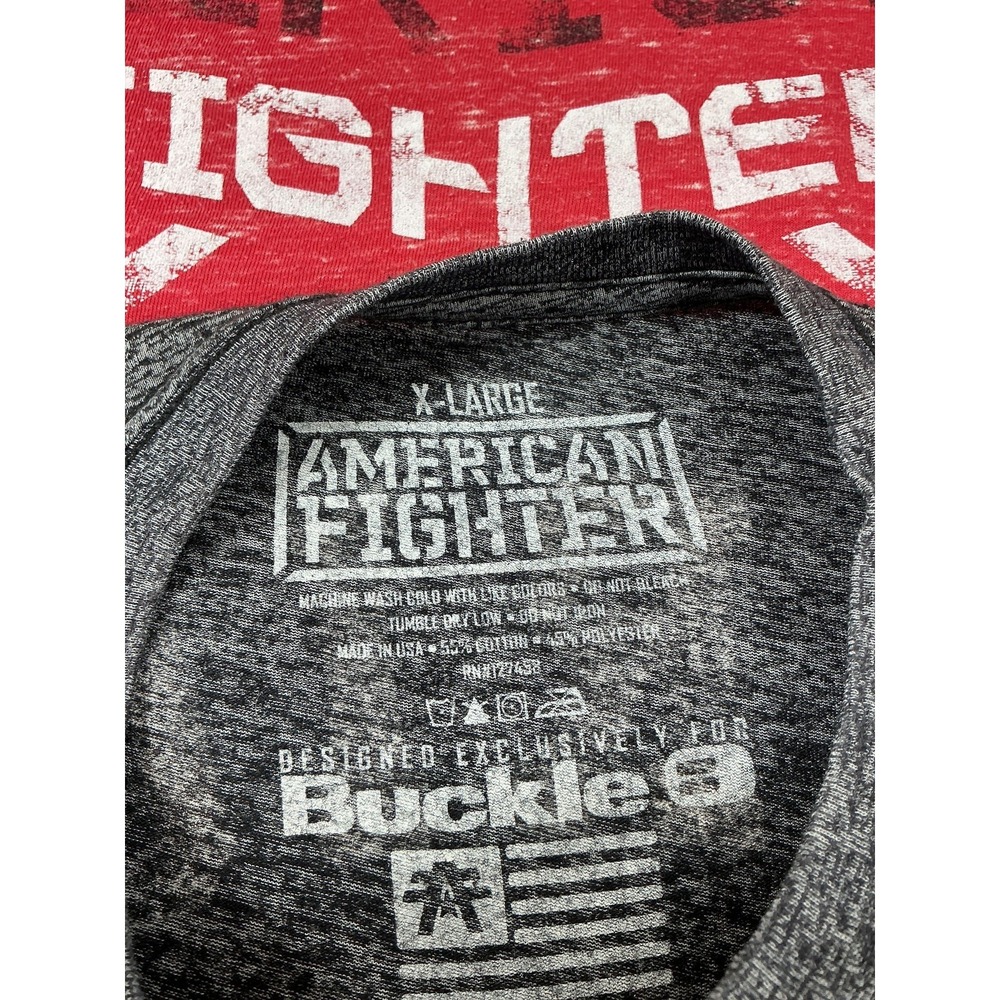 American Fighter Shirts Mens XL Red Graphic Crew Neck Tagless Slim Fit Athletics - Picture 3 of 9